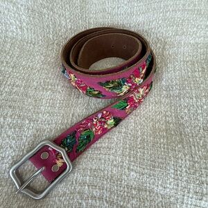 Lucky Brand Pink and Green Floral Belt